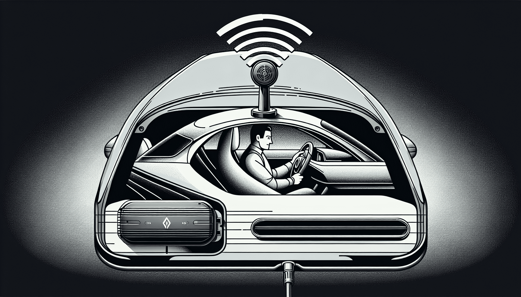Illustration of HiBoost Travel 3.0  Sleek in a car