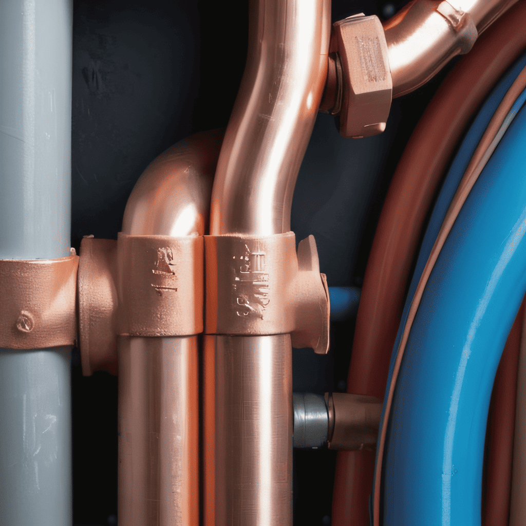 copper and PEX piping side by side to highlight the transition from one to the other.